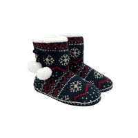 New Fashion Soft Comfortable Christmas Pom-pom Knit Boots Winter For Women Indoor Booties