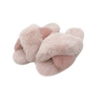 Winter Women's Cross Strap Fuzzy Soft House Slippers Plush Furry Warm Cozy Open Toe Fluffy Home Shoes Comfy Fluffy Slippers