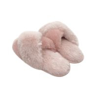 Winter Women's Cross Strap Fuzzy Soft House Slippers Plush Furry Warm Cozy Open Toe Fluffy Home Shoes Comfy Fluffy Slippers