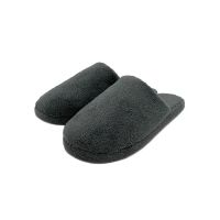 Custom Comfortable Soft Solid Color Fiber Slippers Non Slip Simple Men's Indoor Slippers