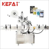 KEFAI HOT Fully Automatic Plastic Paper Pouch Sticker Labeling Machine Price Bag Flat Surface Adhesive Labeling Machine