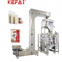 KEFAI hot sale multi-functional vertical 5kg rice brick vacuum weighing and packing machine 4 head linear granule vacuum packing machine