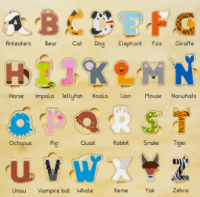 Custom Small Animals Alphabet Puzzle Educational Cartoon Toys Puzzle