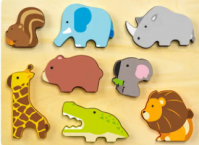 Wooden Forest Animals Toddler Puzzles Toys Montessori Early Development Learning Puzzle