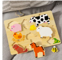 Safe And Environmentally Friendly Odm Oem Wooden Colorful Wooden Animal Jigsaw Puzzle