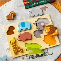 Wooden Forest Animals Toddler Puzzles Toys Montessori Early Development Learning Puzzle