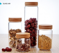 glass canister with wood lid glass lid plastic lid