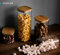 Glass Canister With Wood Lid Glass Lid Plastic Lid
