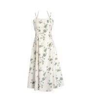 French vintage floral suspender skirt