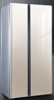 Ultra-thin embedded home refrigerator air cooled glass double door