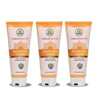 Organobotanicals Sunscreen Lotion with Apple, Aloe Vera & Olive Oil -Pack of 3-(50 ml X3) - SPF 30  (150 ml)