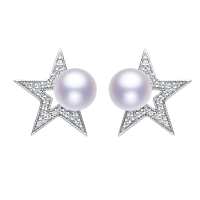 6~7mm Freshwater Pearl Stars Earrings