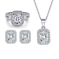 925 sterling silver rectangle jewelry sets for Woman