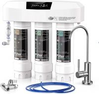 Jiaxing Under Sink Water Filter System with Brushed Nickel Faucet SP99-NEW, NSF/ANSI 53&amp;amp;42 Certified to Remove Lead, Chlorine, Odor &amp;amp; Bad Taste - 0.5 Micron