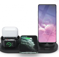 Top Selling Products 2022 Tabletop Fast Charging 6 In 1 Rotate Holder Universal Wireless Charger For Phone Smart Watch Earphones