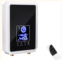 Feirun 5500W Tankless Instant Electric Water Heater 110V with Remote Control Digital Display Instant Hot water Heater Self Modulates for Sinks and Shower, Small Enough to Install Anywhere, Can't use socket