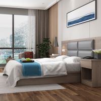 Cosmo Luxe Furniture OEM Wholesale white modern wooden double bed with headboard bedroom furniture sets for adults