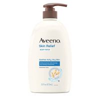 Aveeno Skin Relief Fragrance-Free Body Wash with Triple Oat Formula Soothes Itchy, Dry Skin, Formulated for Sensitive Skin, Fragrance-, Paraben-, Dye- &amp; Soap-Free, 33 fl. Oz