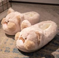 Dudu Cat Winter Cotton Slippers Women's Bag Heel Warm Shoes Indoor Home Fluffy Slippers