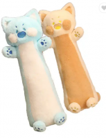 Plush Long Pillow Custom Design Colorful Dudu Cat 70cm Soft Stuffed Animal Hugging Pillow Plushie Kids Gift