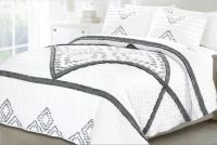 Printed with ruffled, tassel deco quilt set