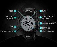 MJSCPHBJK Mens Digital Sports Watch, Waterproof LED Screen Large Face Military Watches and Heavy Duty Electronic Simple Army Watch with Alarm