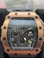 Bomba Mens Watch Luxury Quartz Wristwatch Stainless Steel Waterproof Chronograph