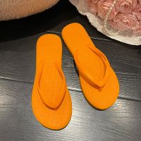 Summer New Outerwear Solid Color Flip-flops Seaside Beach Sandals And Slippers Shoes                                          