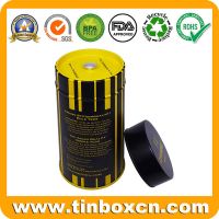 Round metal box tea tin with inner airtight lid