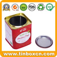 Square Tea Tin With Airtight Lever Lid