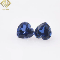 Fashion Jewelry Heart Cushion Cut Lab Created Sapphire Blue AAA Synthetic Corundum Loose Gemstone