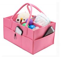 Multi-pockets Portable Felt Diaper Caddy Organizer Mummy Baby Diaper Storage Bag