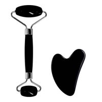 Selling Celluvac Obsidian Facial Roller and Gua Sha Combo