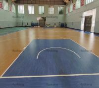 indoor basketball flooring with wooden like pattern