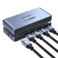 MT-VIKI  8K 60Hz HDMI Splitter 1 in 4 Out  with AC Adapter ,40Gbps HDMI Splitter 1x4 8K 60HZ 4K 120hz Aluminum