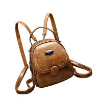 New Fashion Refreshing Cute Multifunction Leather Sling Bag Multi Pockets Retro Backpack High Quality Large Capacity Long Strap Personalized