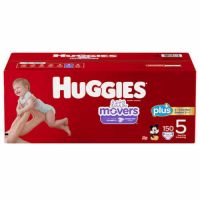 Huggies Little Movers Baby Diapers, Size 5 27lbs and up, 144 Count