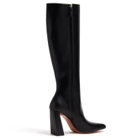 Fashion covetabel luxury wholesale custom zip fastening square toe 9.5cm block high heels women knee boots shoes
