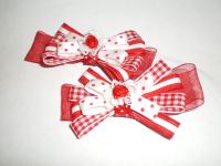 Red and White Hair Bows