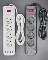 4Europe Socket with 3USB+Type C Power Socket & Power Strip with Surge Protection 2.1A Smart Charger
