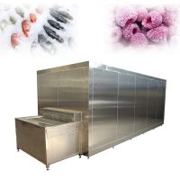 Seafood Meat Poultry Freezing Conveyor Quick Freeze Machine Supplier IQF Tunnel Freezer