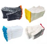 Unisex Men Women Cotton Polyester String Knit Mixed Color Cotton Mitten Safety Industrial Working Gloves