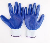 Blue Safety Work PU Coated Protective Gloves Seamless Knit Glove