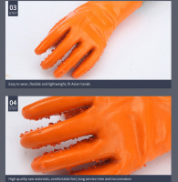 Orange PVC Chip Coated Rough Surface Work Gloves
