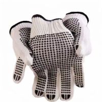 China Wholesale Safety Work Glove Protective Hand Reusable PVC Dotted Gloves Knit Wrist Gloves for Working