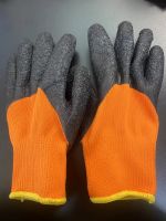 Wool Wrinkle Thickened Rubber Protective Wear Resistant Non-slip Warm Wrinkle Impregnated Rubber Protective Gloves for Work Site