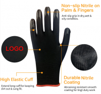 Non-Slip Breathable Rugged Wear Guantes De Seguridad Nitrile Gloves