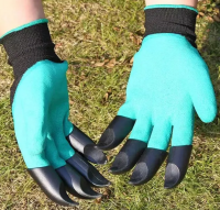 Popular Hand Claw Plastic Garden Gloves With Fingertips Claws Quick Durable Safety Work Gloves