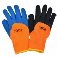 13G Terry Acrylic Latex Wrinkled 3 / 4 Coated Labor Gloves