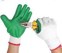 Red Diamond Grove Rubber Latex Coated Cotton Gloves Laminated Rubber Construction Working Gloves Rubber Coated Crayfish Gloves
